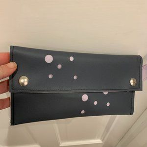 Holly Aiken Vegan Gray/ Lavendar Wristlet